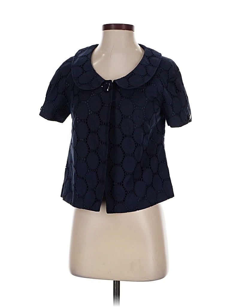 Pre-owned Ann Taylor Loft Short Sleeve Blouse In Blue