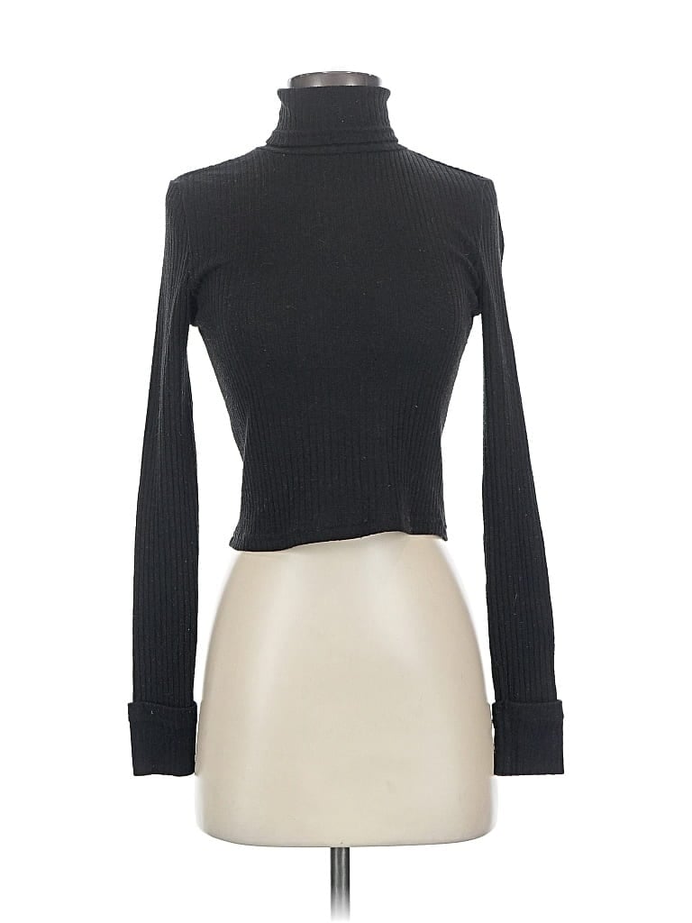 Pre-owned Shein Long Sleeve Top Black Turtleneck Tops