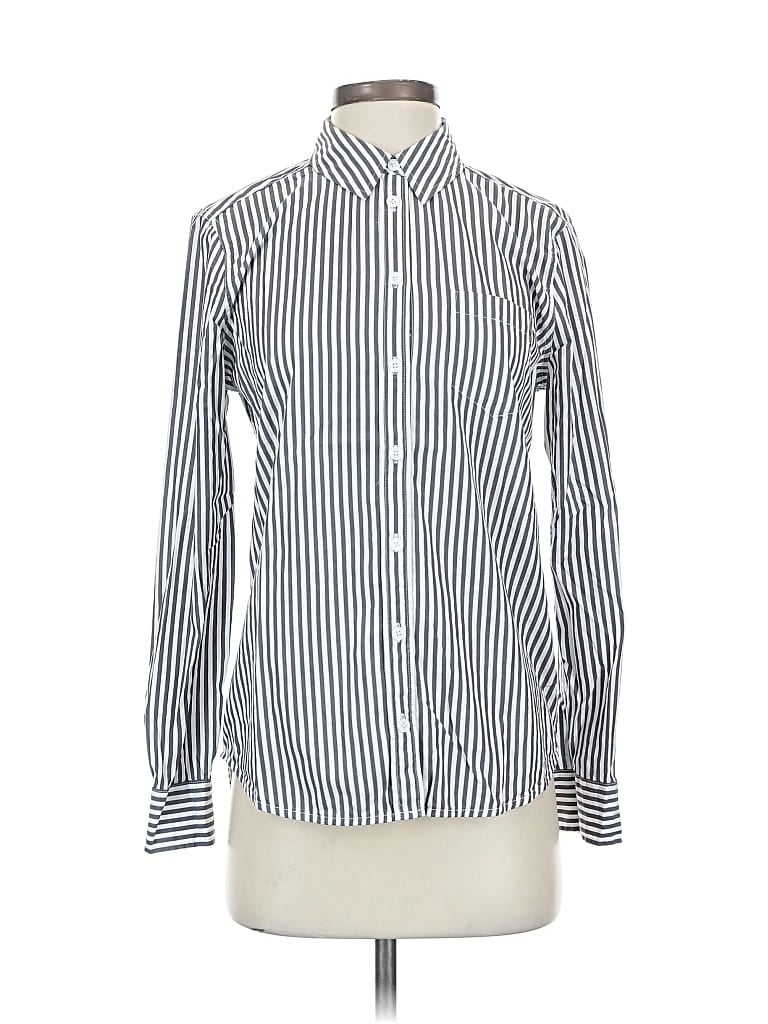 Pre-owned Equipment Long Sleeve Blouse In White