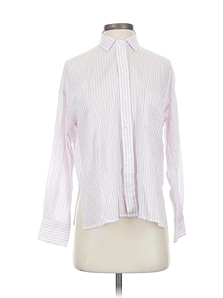 Pre-owned Vince Long Sleeve Blouse In White