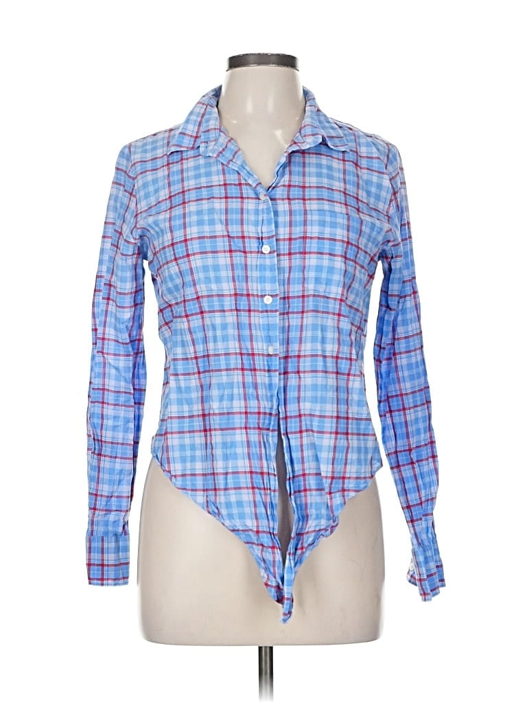 Pre-owned J.crew Factory Store Long Sleeve Button Down Shirt In Blue