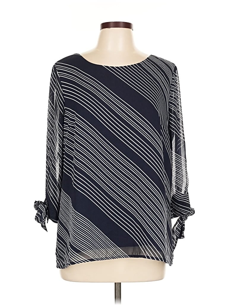 Pre-owned Pale Sky 3/4 Sleeve Blouse In Gray