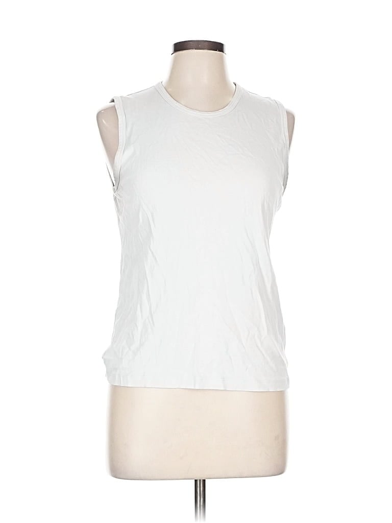 Pre-owned J.crew Factory Store Sleeveless Top White Boatneck Tops
