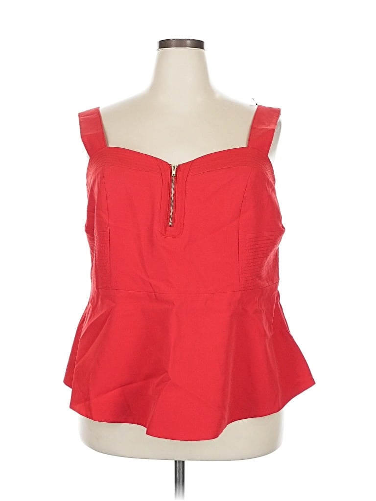 Pre-owned City Chic Sleeveless Blouse In Red