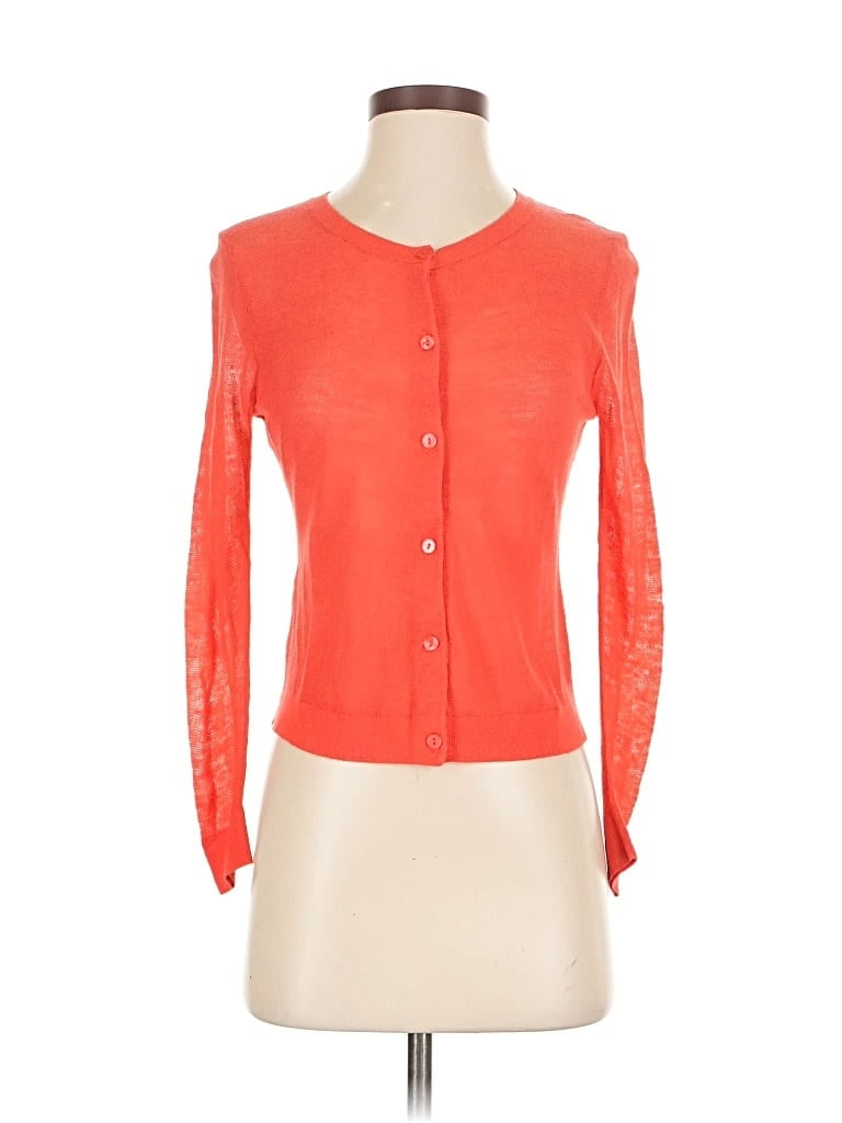 Pre-owned Ann Taylor Loft Cardigan Sweater In Orange