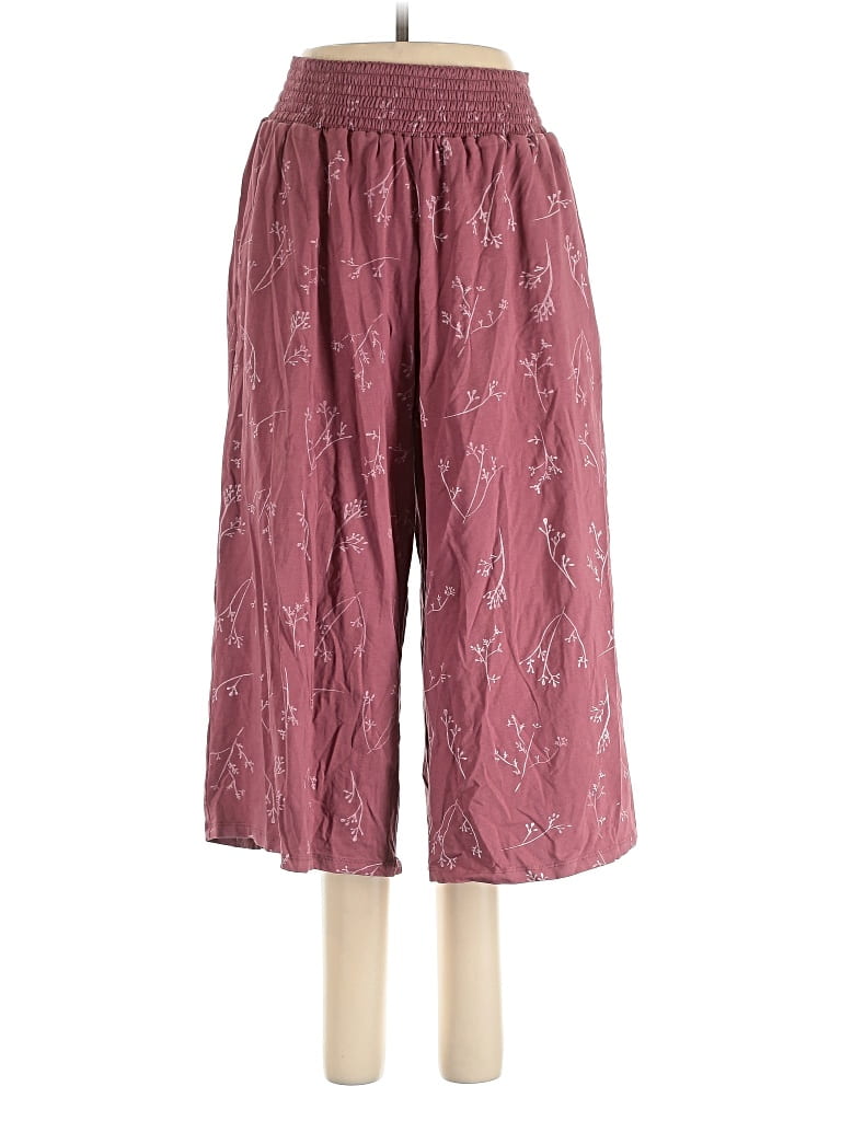 Pre-owned Elegantees Casual Pants In Burgundy