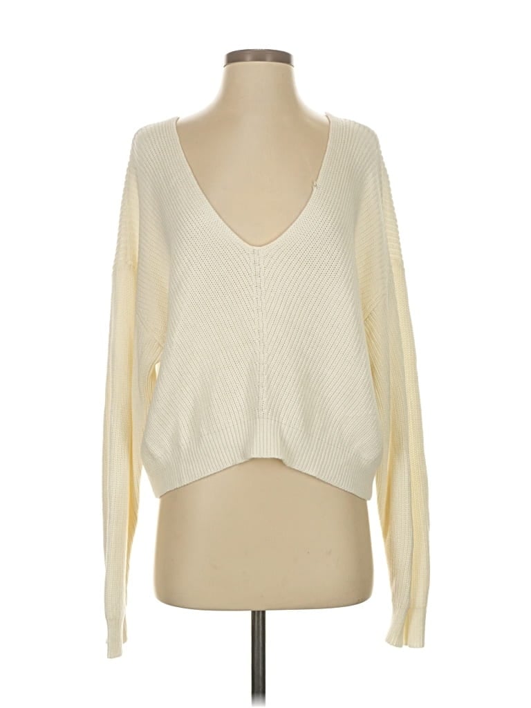 Pre-owned Lulus Cardigan Sweater In White