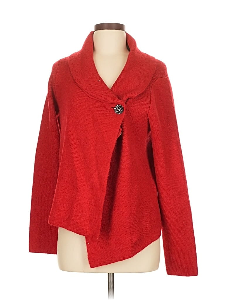 Pre-owned Adrienne Vittadini Cardigan Sweater In Red