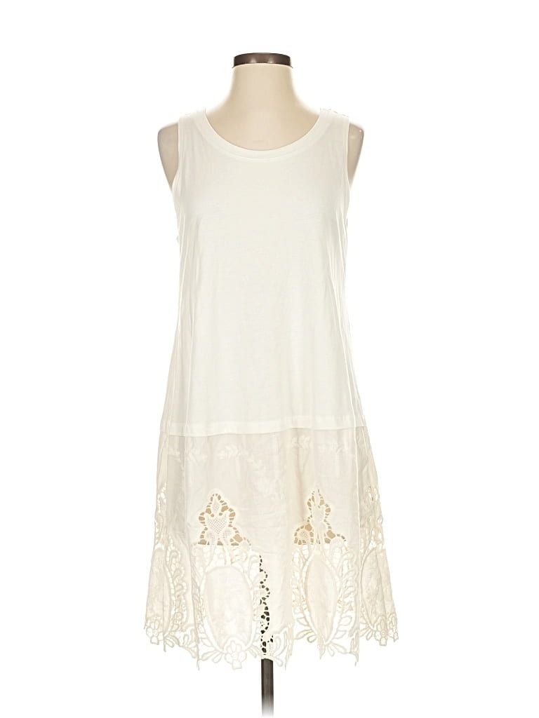 Pre-owned Logo By Lori Goldstein Casual Dress In White