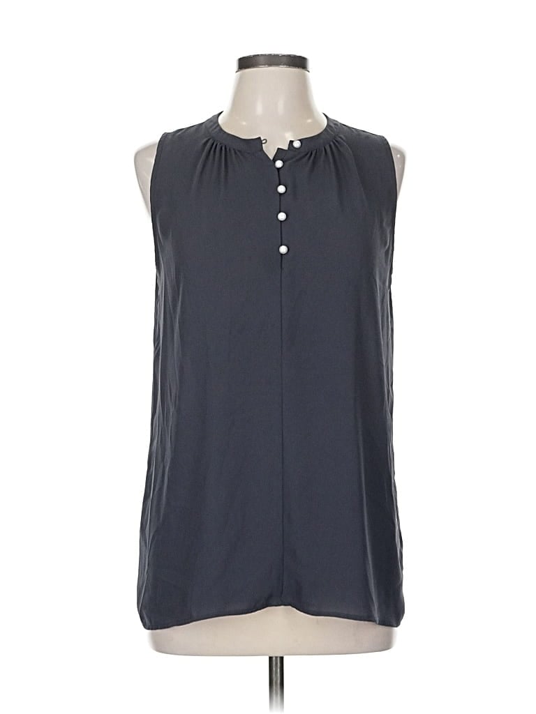 Pre-owned Ann Taylor Loft Sleeveless Blouse In Gray