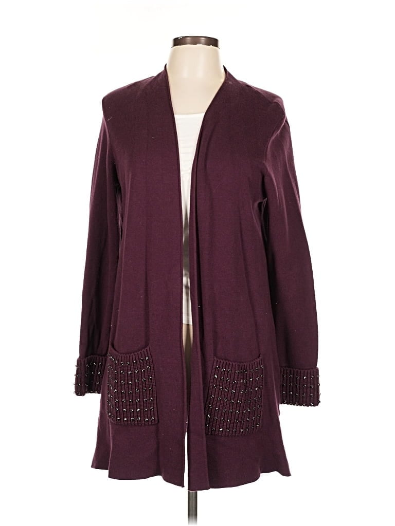 Pre-owned Alfani Cardigan Sweater In Burgundy