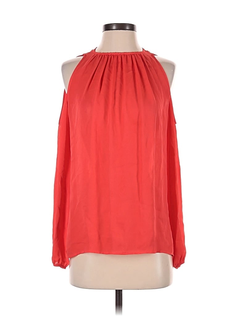 Pre-owned Antonio Melani Sleeveless Silk Top Red Halter Neckline Tops