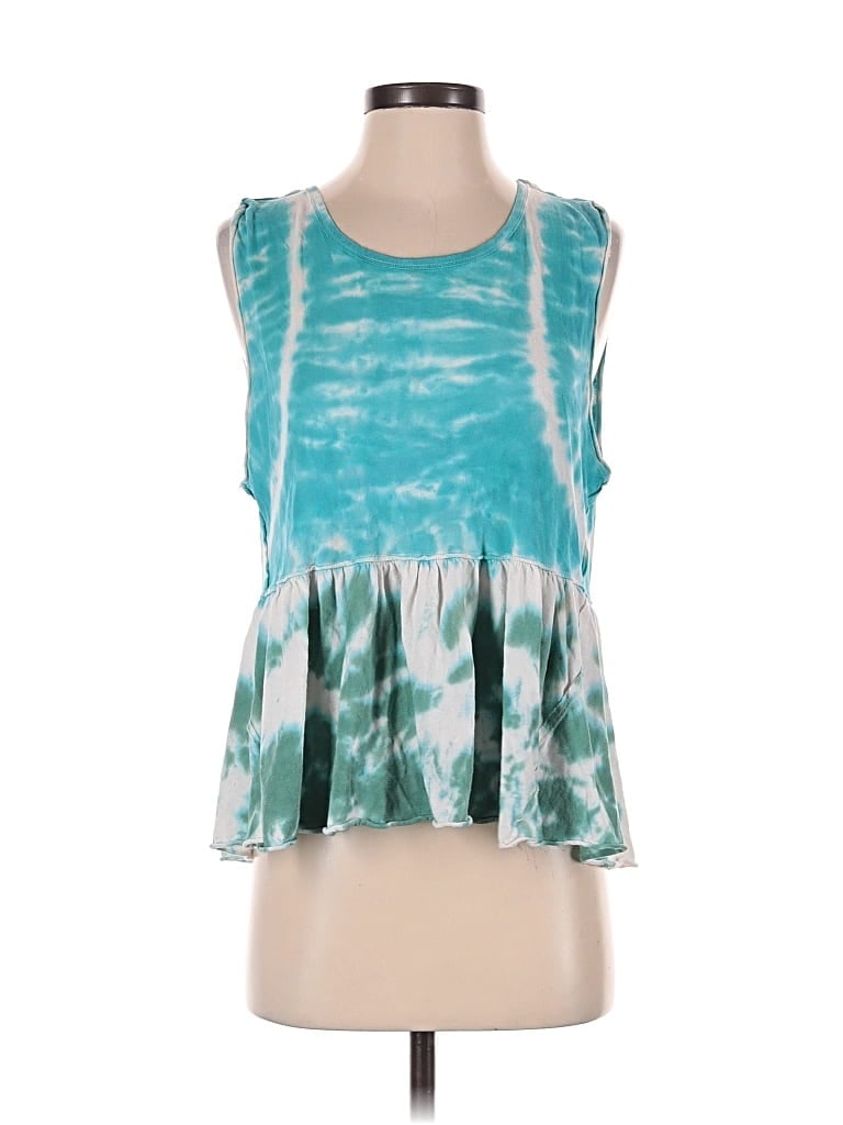 Pre-owned We The Free Tank Top Teal Halter Neckline Tops In Blue