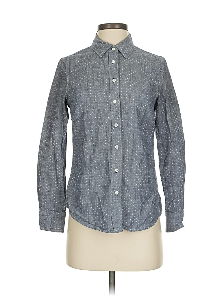 Pre-owned Banana Republic Factory Store Long Sleeve Button Down Shirt In Gray