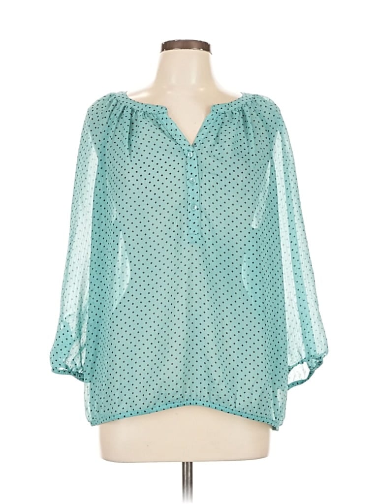 Click to view more detailed imagery on our partner's website Pre-owned Liz Claiborne 3/4 Sleeve Blouse In Blue