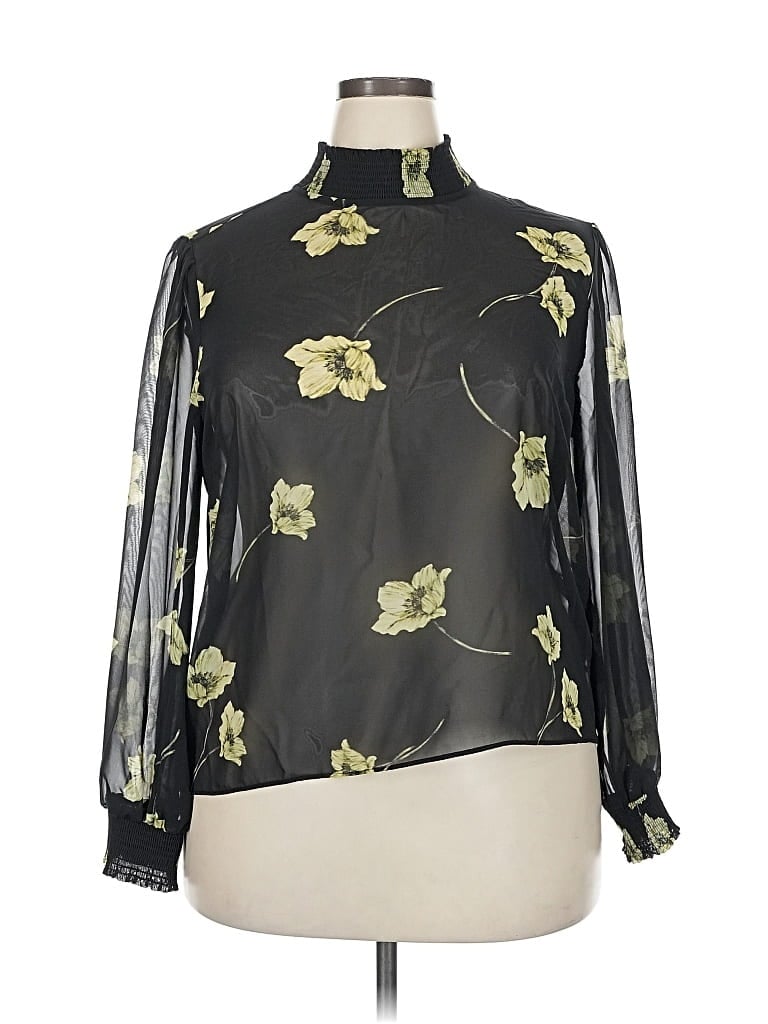 BAR III Pre-owned Long Sleeve Blouse In Black