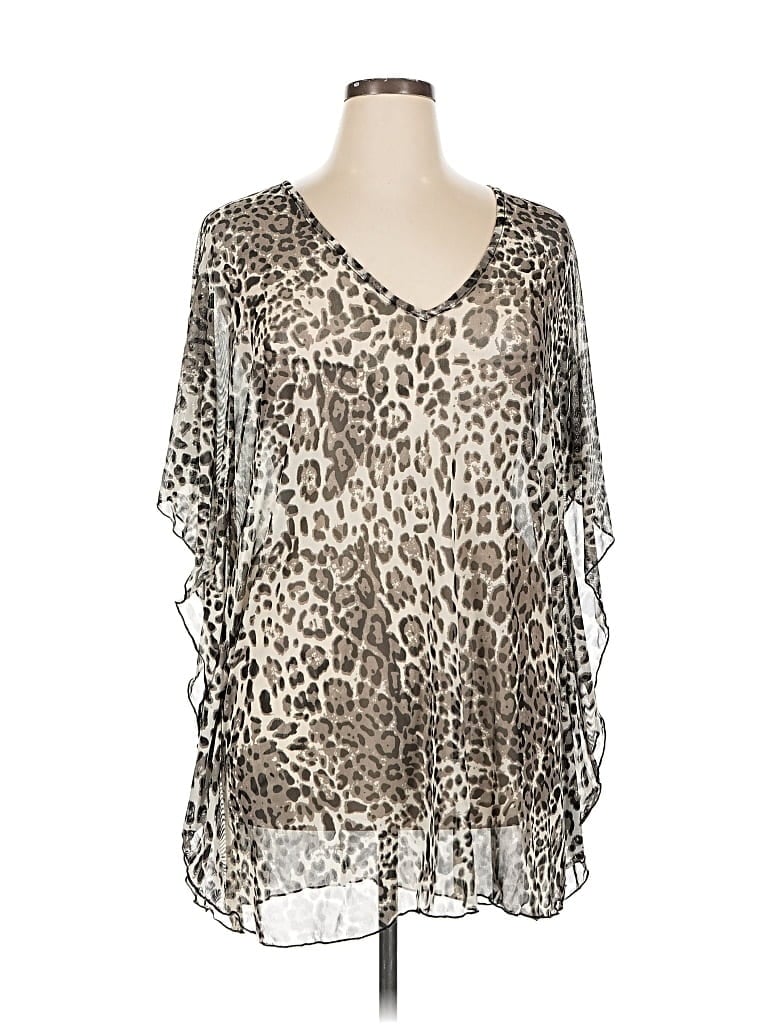 Pre-owned Jordan Taylor 3/4 Sleeve Blouse In Silver