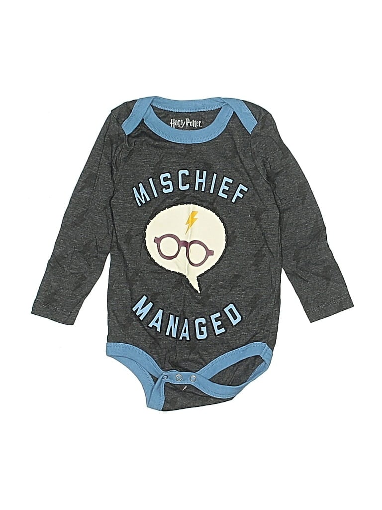Pre-owned Harry Potter Babies' Long Sleeve Onesie In Gray