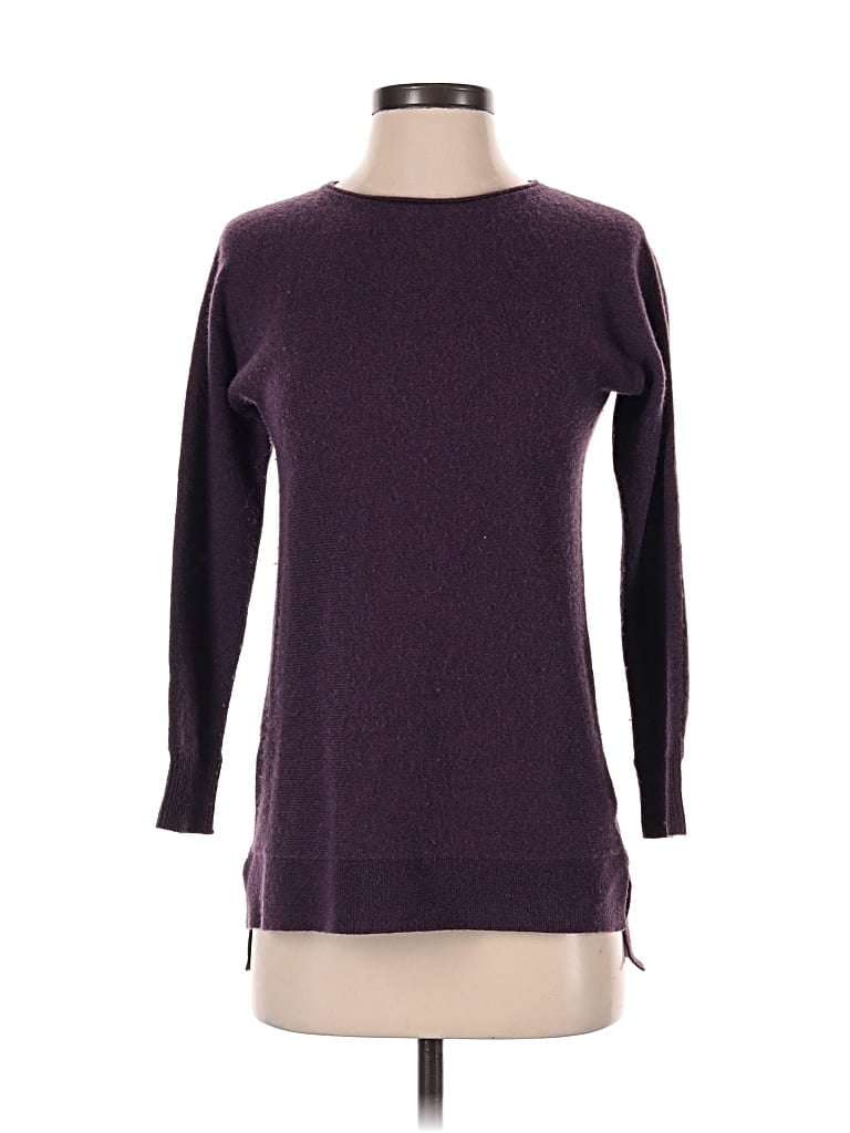 Pre-owned Halogen Wool Pullover Sweater In Purple
