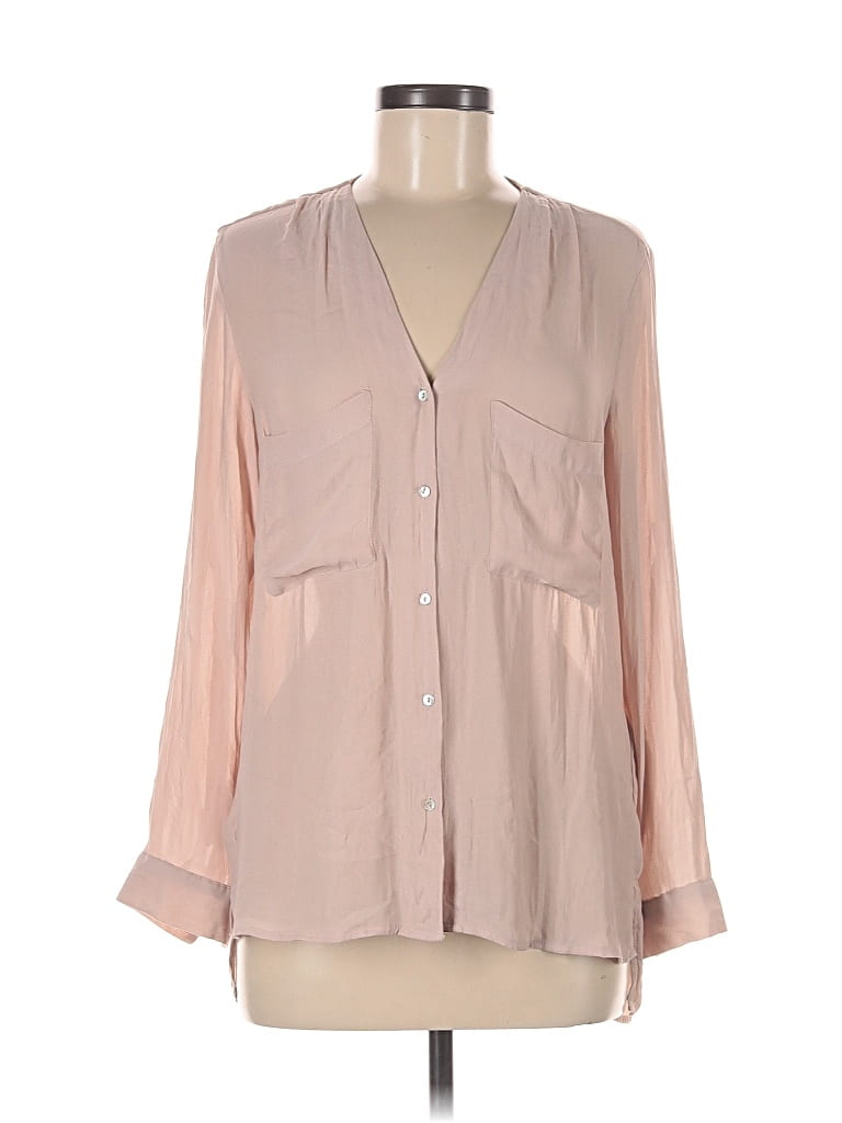 Pre-owned H&m Long Sleeve Blouse In Brown