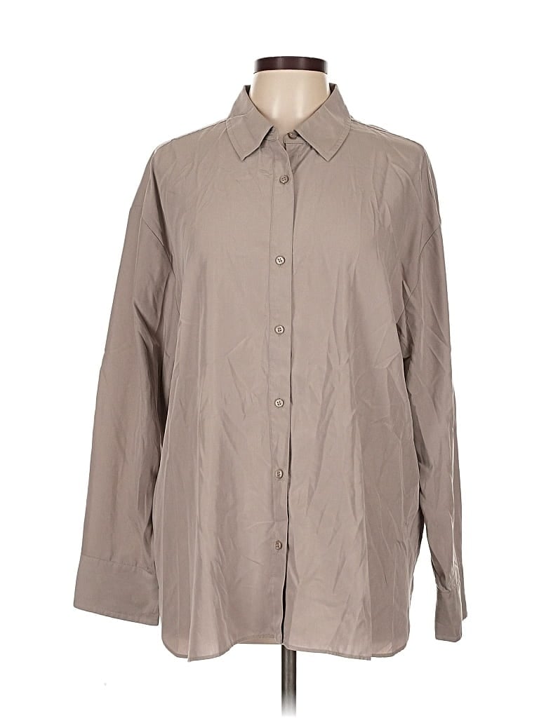 HAVEN WELL WITHIN Pre-owned Long Sleeve Button Down Shirt In Gray