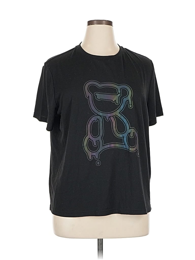 Pre-owned Shein Curve Active T-shirt In Black