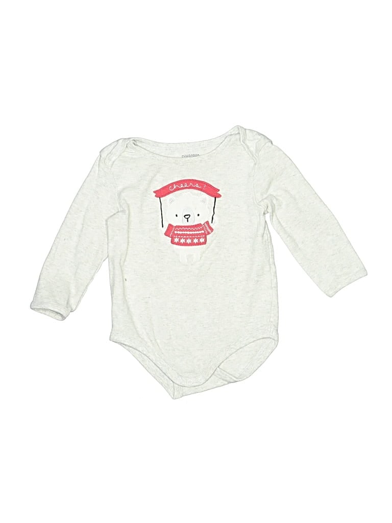 Pre-owned Gymboree Kids' Long Sleeve Onesie In White