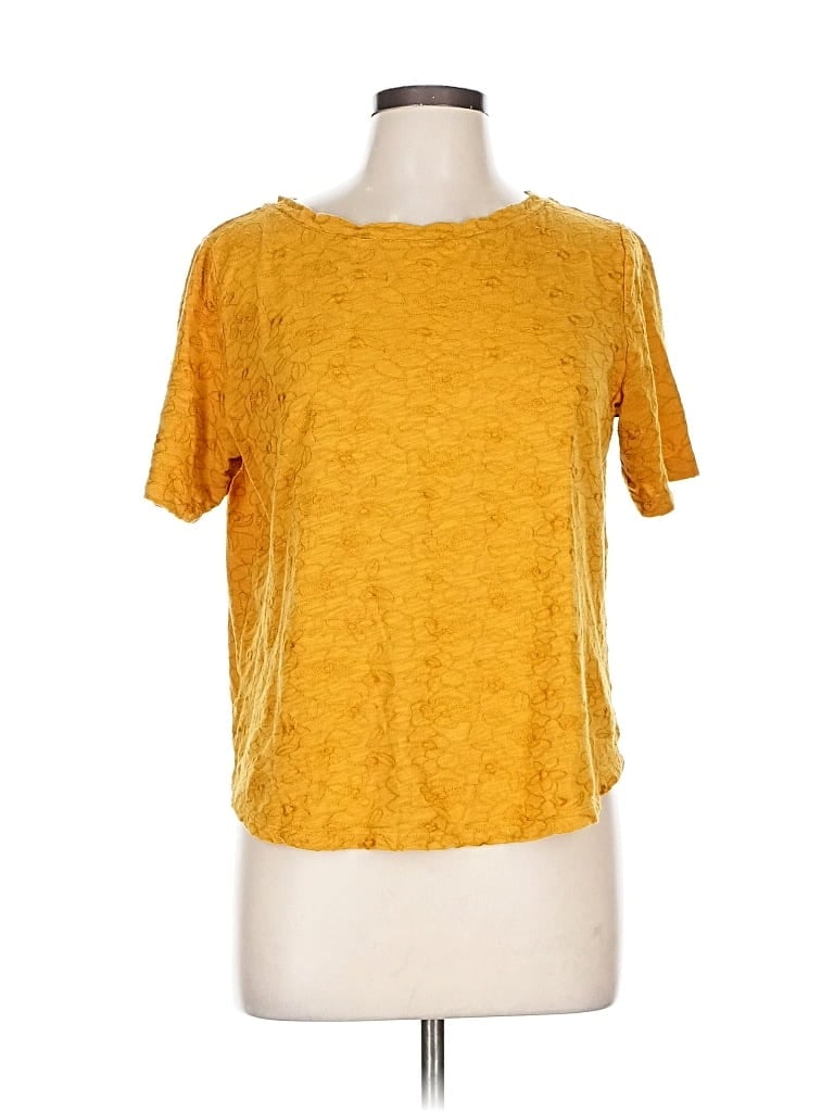 Pre-owned Ann Taylor Loft Short Sleeve T-shirt In Yellow