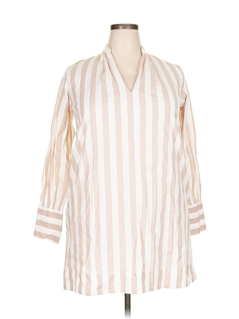 Pre-owned Mille Resort & Travel 3/4 Sleeve Button Down Shirt In Brown