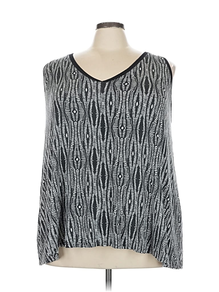 Pre-owned Lane Bryant Sleeveless T-shirt In Silver