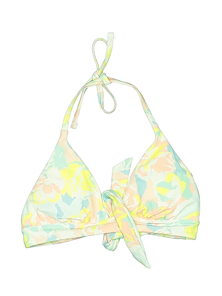 Pre-owned Victoria's Secret Swimsuit Top Yellow Print Pattern Swimwear