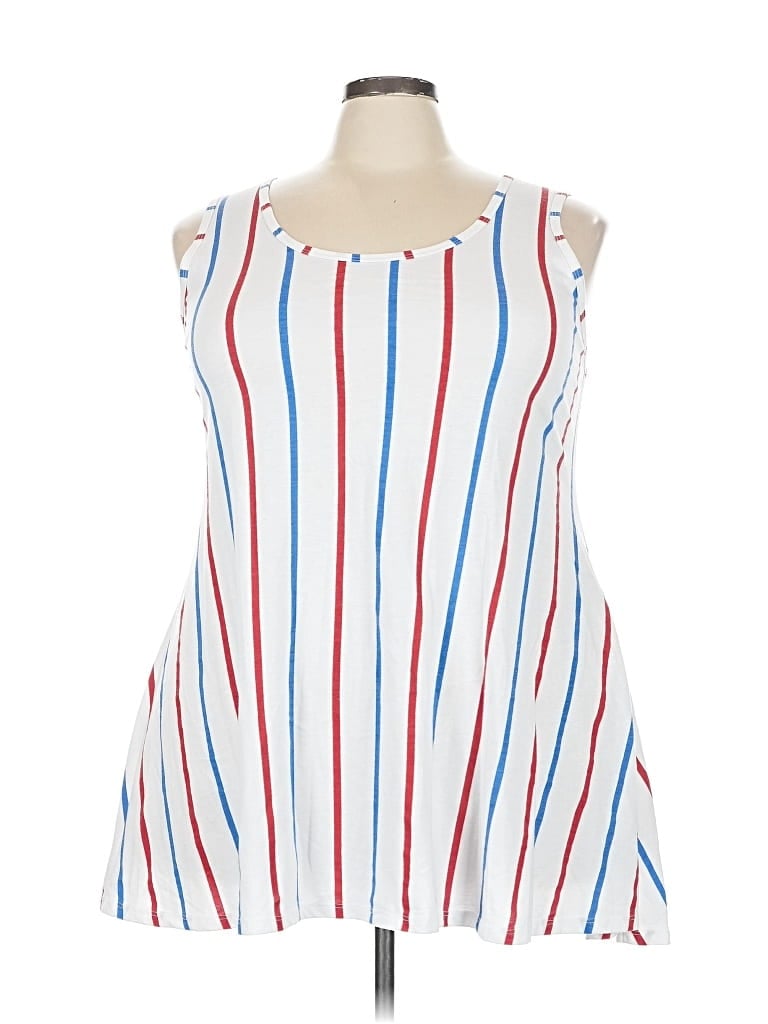 Pre-owned Lularoe Tank Top White Strapless Neckline Tops