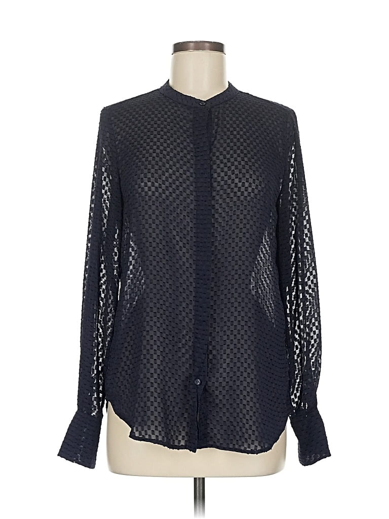 Pre-owned H&m Long Sleeve Blouse In Black