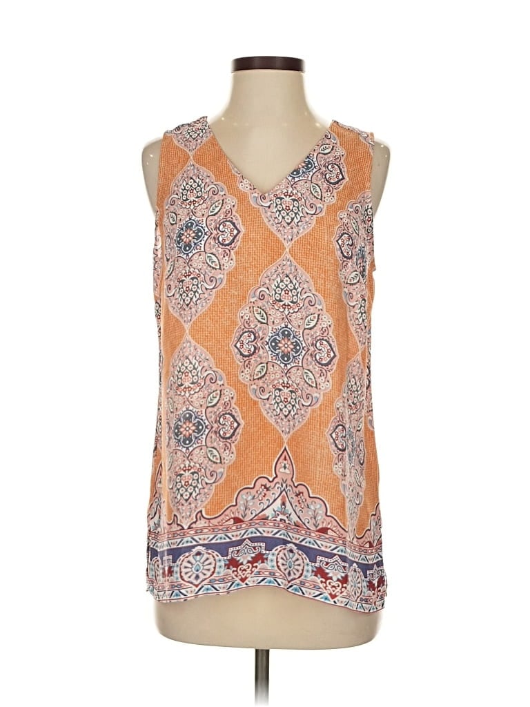 Pre-owned Rachel Zoe Tjx Sleeveless Blouse In Orange