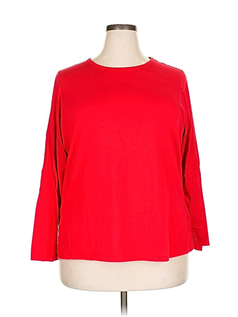 Click to view more detailed imagery on our partner's website Pre-owned Lands' End 3/4 Sleeve T-shirt In Red