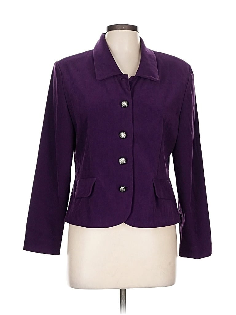 Pre-owned Leslie Fay Blazer Jacket In Purple
