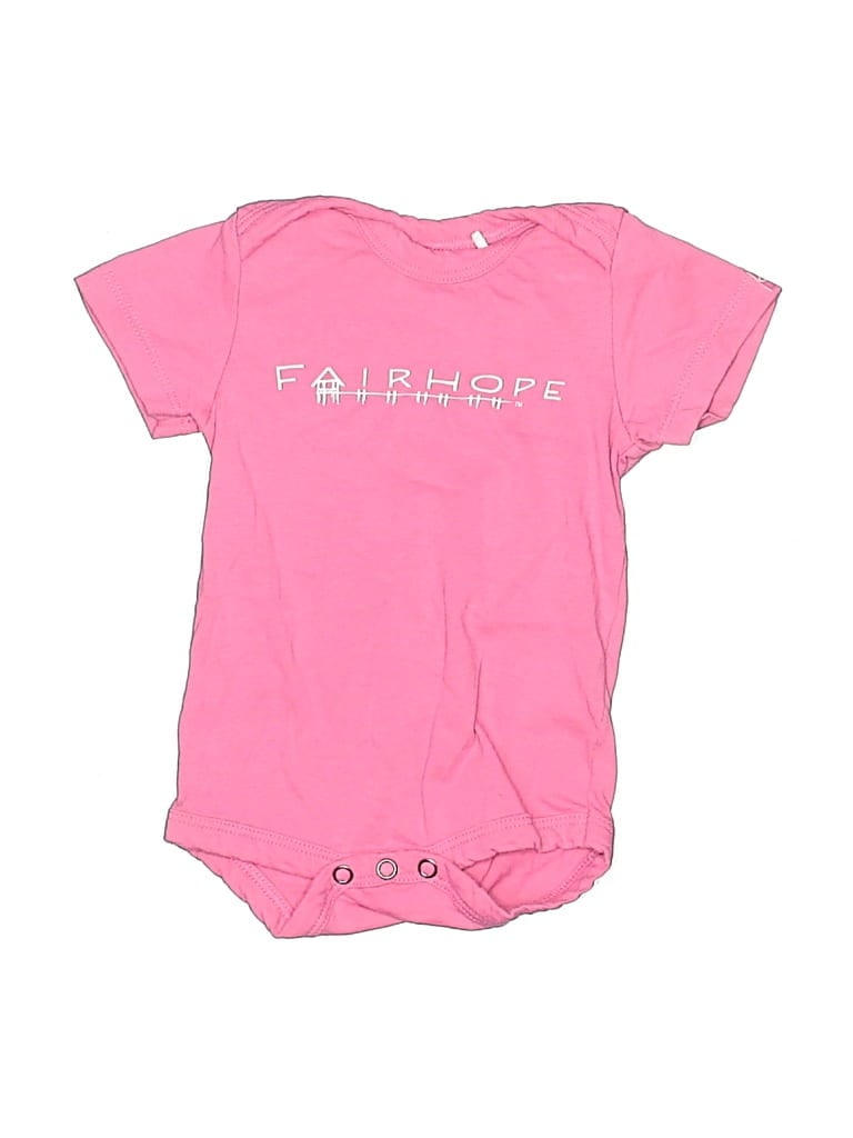 Pre-owned Garb Babies' Short Sleeve Onesie In Pink