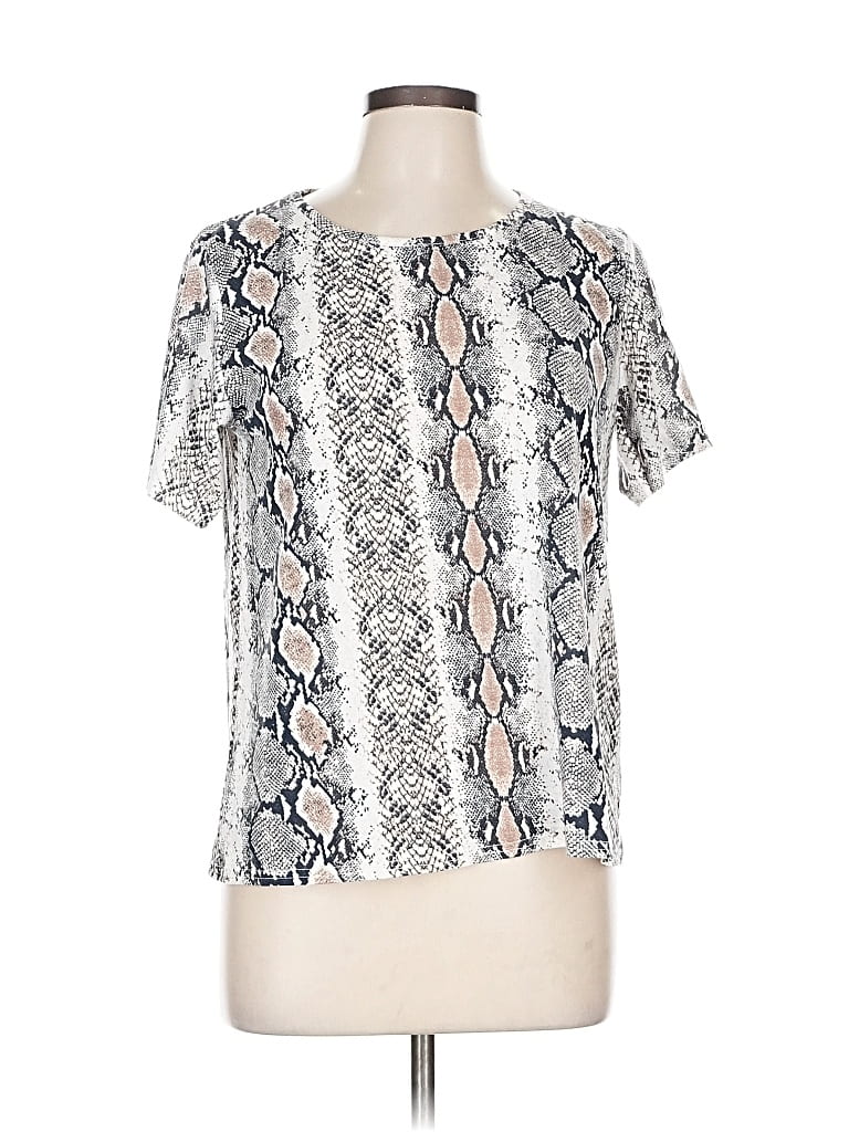 Pre-owned Prettylittlething Short Sleeve Blouse In Silver