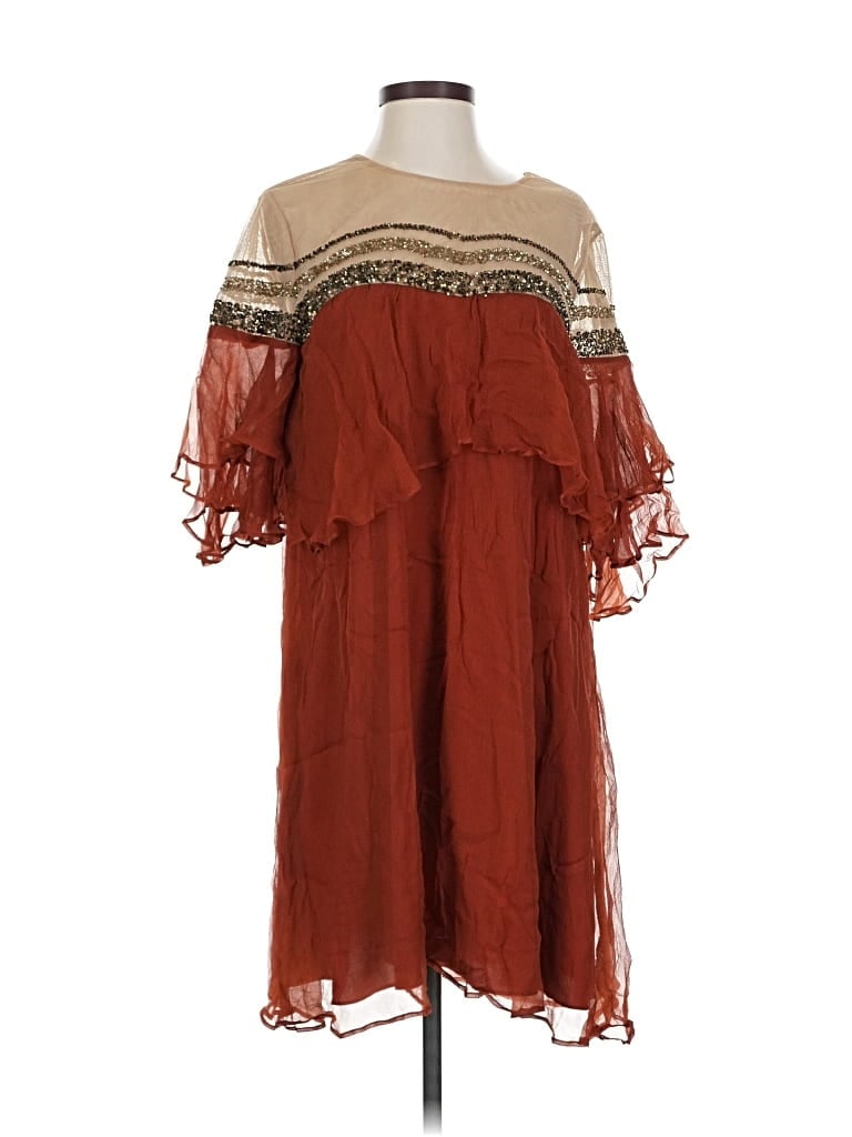 Pre-owned Ranna Gill Cocktail Dress In Brown