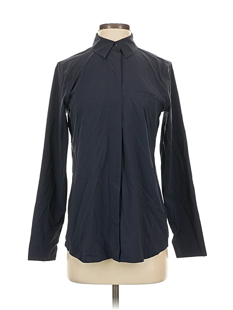 Pre-owned Athleta Long Sleeve Blouse In Black