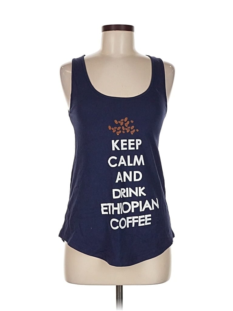 Pre-owned Assorted Brands Tank Top Blue Strapless Neckline Tops