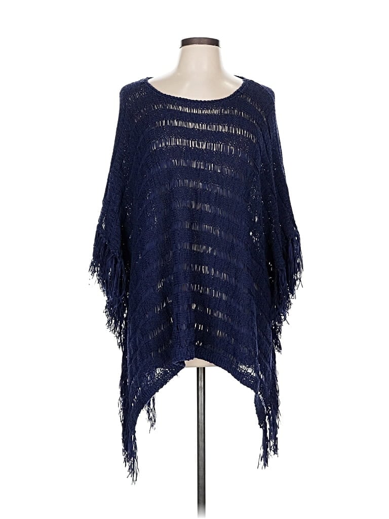 CHICO'S Pre-owned Poncho In Blue