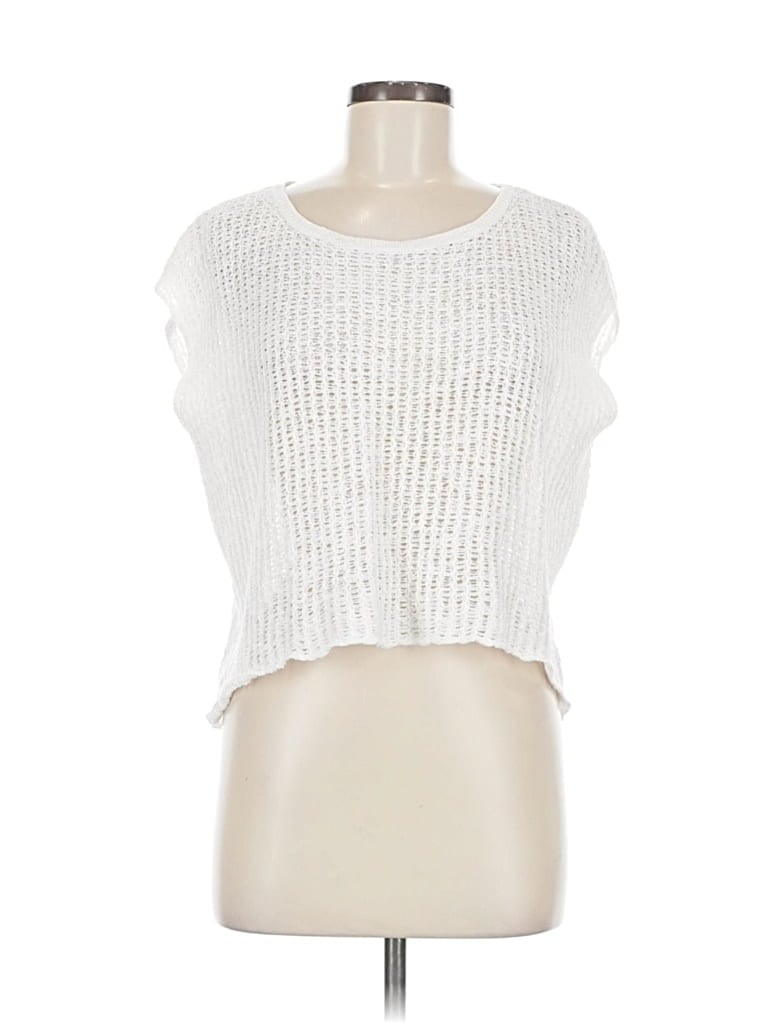 Pre-owned Eileen Fisher Sleeveless Top White Strapless Neckline Tops