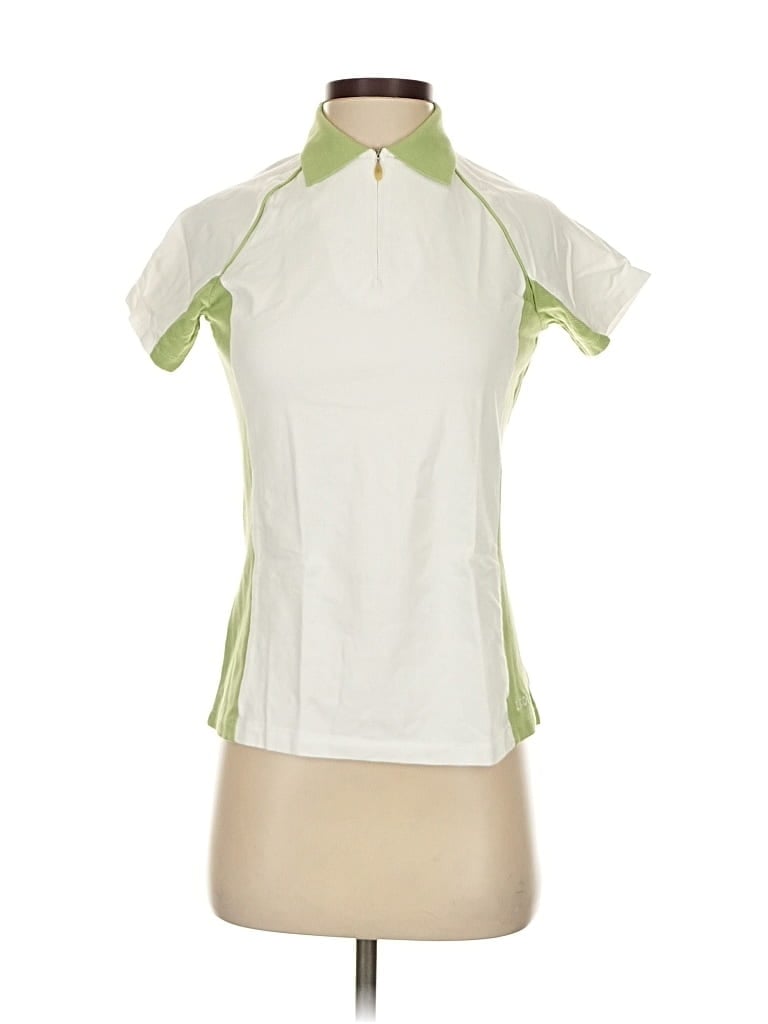 Pre-owned Izod Short Sleeve Blouse In Green