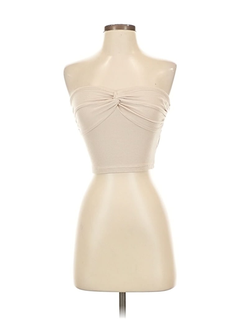 Pre-owned Shein Tube Top Ivory Strapless Neckline Tops In White