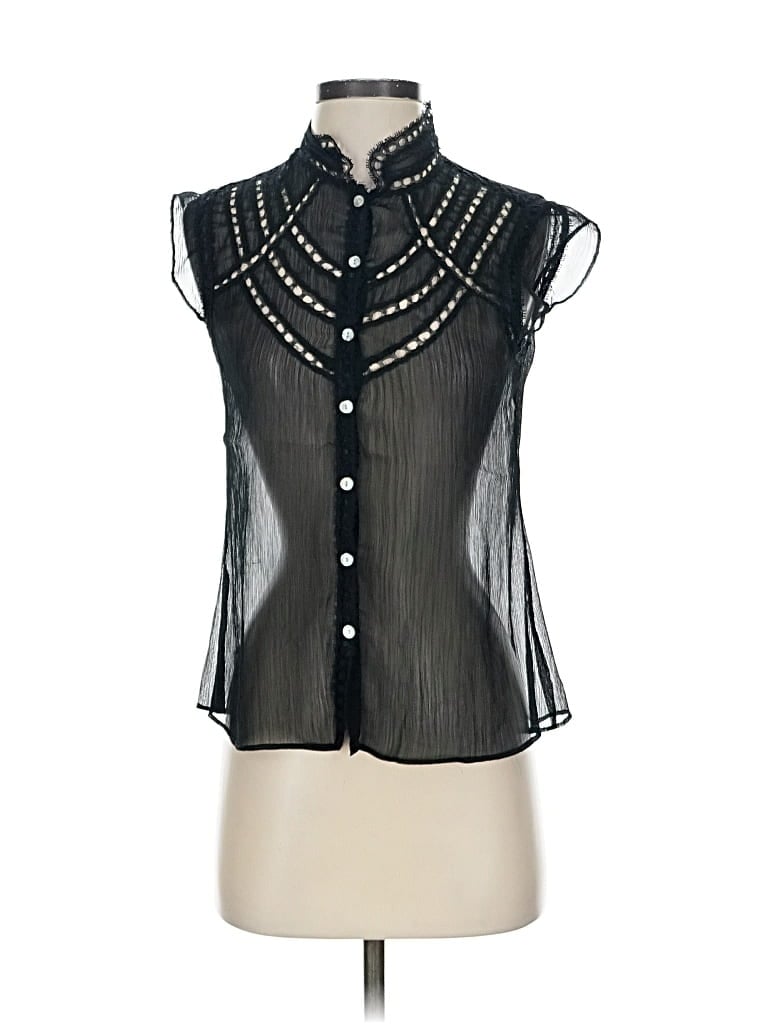 Pre-owned Bcbgmaxazria Sleeveless Blouse In Black