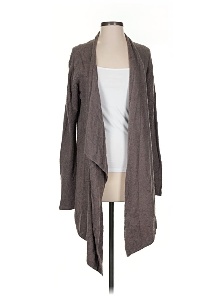 Pre-owned Barefoot Dreams Cozychic Lite Cardigan Sweater In Gray