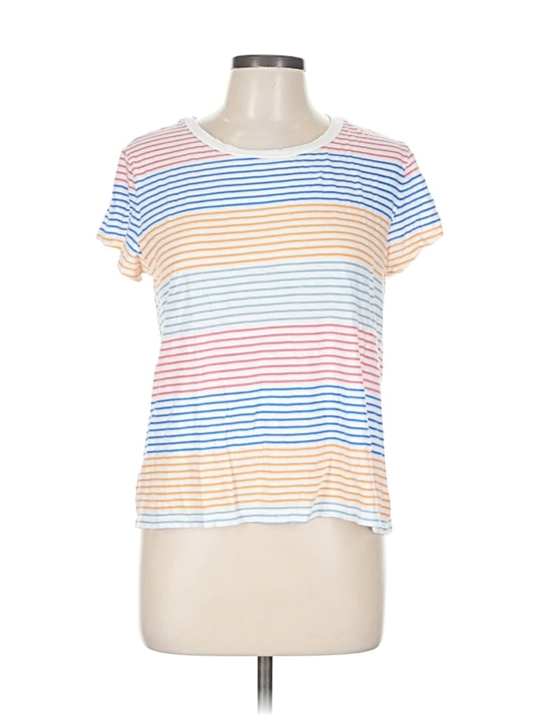 Pre-owned Ann Taylor Loft Short Sleeve T-shirt In White