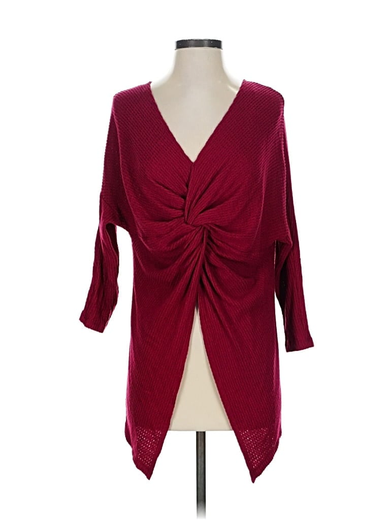 Pre-owned 1.state Cardigan Sweater In Burgundy