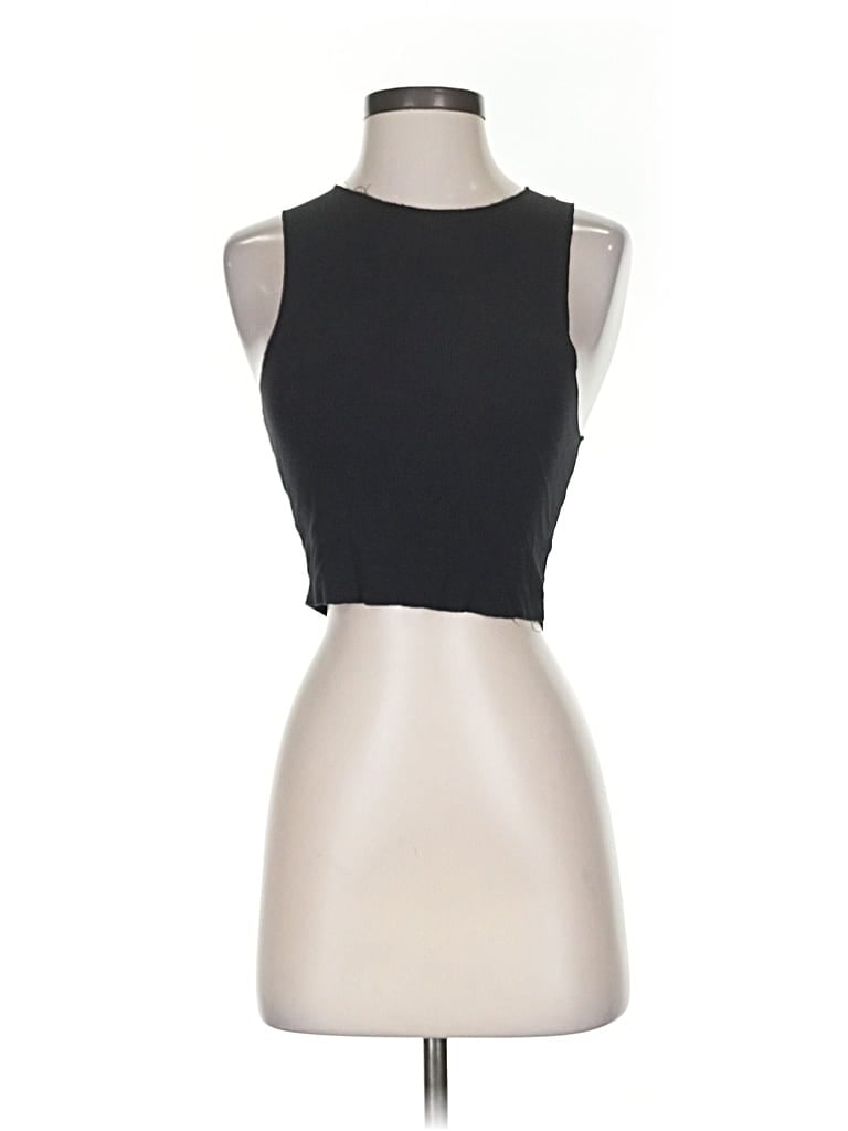 Click to view more detailed imagery on our partner's website Pre-owned Zara Tank Top Black Halter Neckline Tops